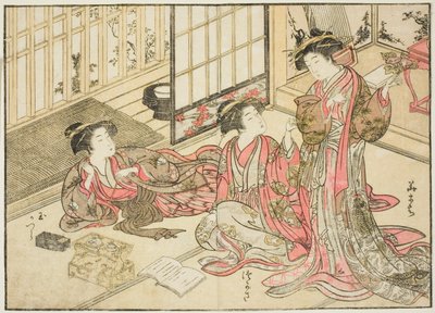 Kurtisanen von Kado Daikokuya, aus dem Buch „Spiegel der schönen Frauen der Vergnügungsviertel (Seiro bijin awase sugata kagami),“ Bd. 2 von Kitao Shigemasa