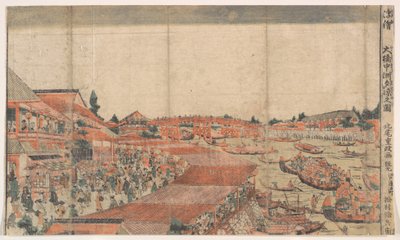Landschaft; Wasserfest mit Laternen von Kitao Shigemasa