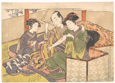 Dienerin trägt ein Heilmittel auf den Arm einer Geisha auf von Kitao Shigemasa