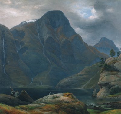 Die Ankunft am Nærøyfjord von Knud Andreassen Baade