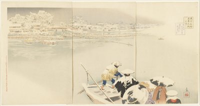 Februar: Matsuchiyanma-Hügel bei Dämmerung im Schnee, März 1896 von Kobayashi Kiyochika