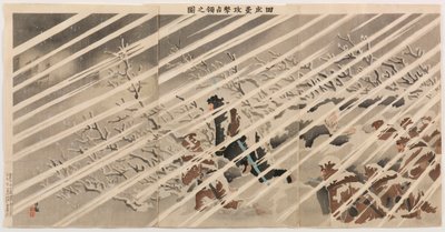 Der Angriff auf und die Besetzung von Tianzhuangtai von Kobayashi Kiyochika