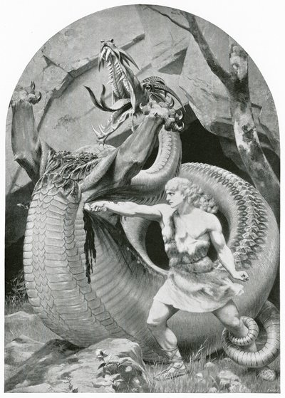 Siegfried tötet den Drachen von Konrad Dielitz