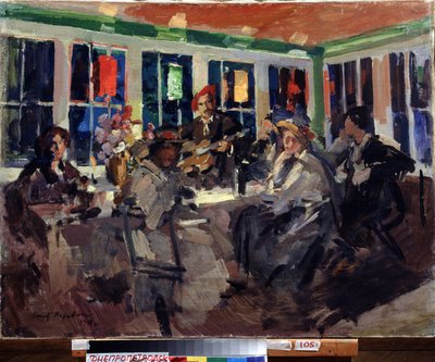 In einem Café von Konstantin Alekseevich Korovin