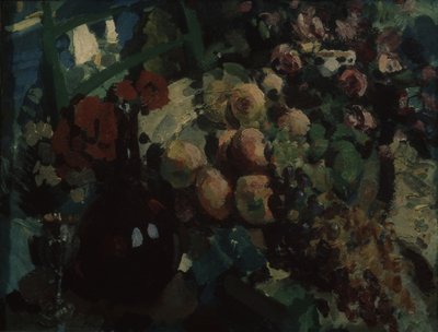 Stillleben. Weinrebe und Früchte, 1917 von Konstantin Alekseevich Korovin