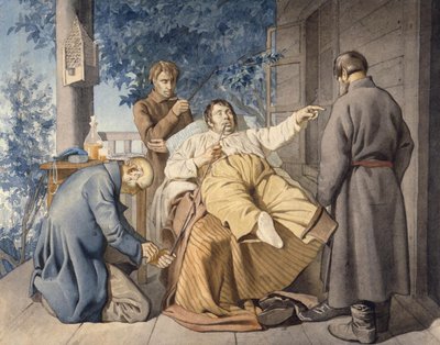 Grundbesitzer und seine Leibeigenen, 1853 von Konstantin Alexandrovich Trutovsky