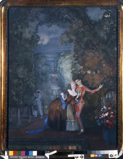 Harlekin und eine Dame, 1912 von Konstantin Andreevic Somov