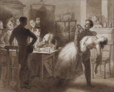 Illustration zum Gedicht Die Frau des Tambower Schatzmeisters von M. Lermontov, 1862 von Konstantin Dmitrievich Flavitski