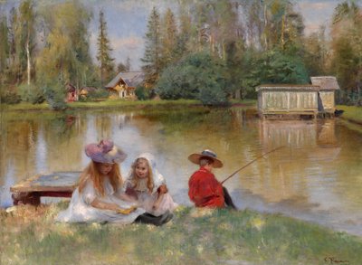 Kinder am See von Konstantin Egorovich Makovsky