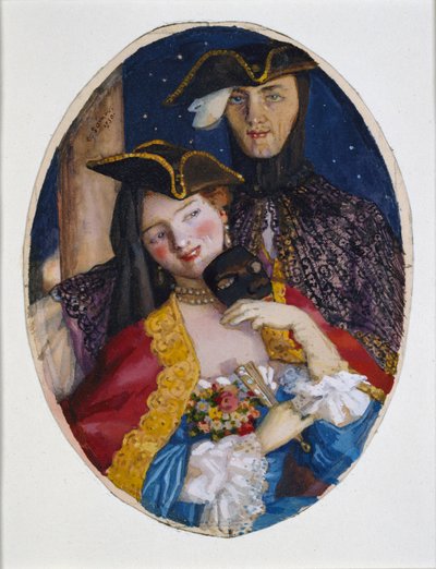 Paar verkleidet für einen venezianischen Karneval, 1930 von Konstantin Somov