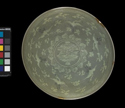 Schale mit Kranichen und Wolken, ca. 1150-1200 von Korean School