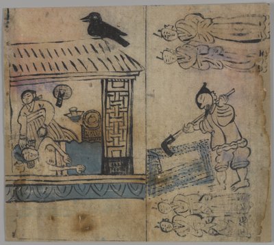 Genreszene, 1 von 4, 19. Jahrhundert von Korean School