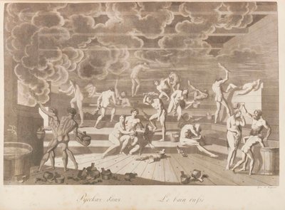 Ein russisches Badehaus. Les peuples de la Russie ou description des moeurs von Charles de..., 1811-1812 von Korneev