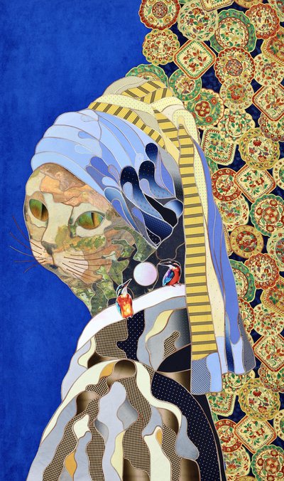 Katze mit Perlen-Turban von Kostyantin Malginov