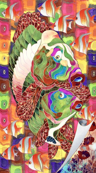 Buntes Mosaikfisch von Kostyantin Malginov