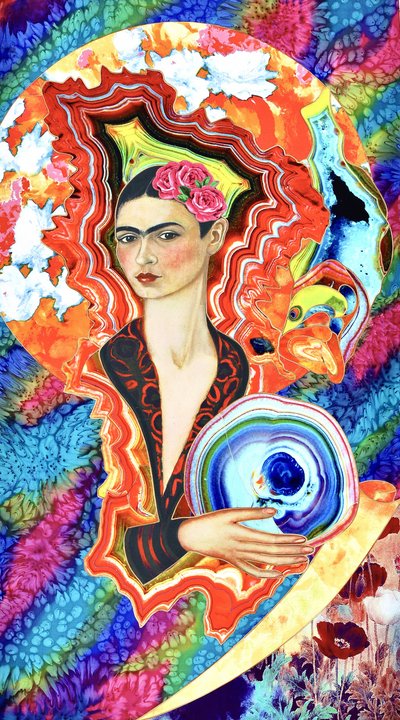 Surreale Frau mit Blumenkrone von Kostyantin Malginov