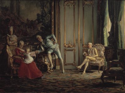 Ein Interieur aus dem vergangenen Jahrhundert. Szene vom Hofe Christians VII. von Kristian Zahrtmann