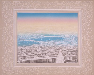 Luftaufnahme von London mit Waterloo Bridge und Blackfriars Bridge, um 1845 von Kronheim and Co