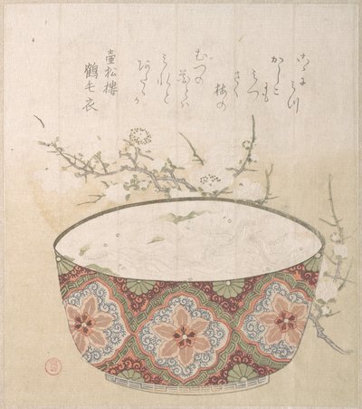 Schale mit Weißfischen und Pflaumenblüten von Kubo Shunman