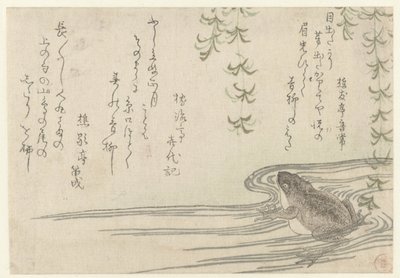 Frosch unter einem Weidenbaum von Kubota Shunman