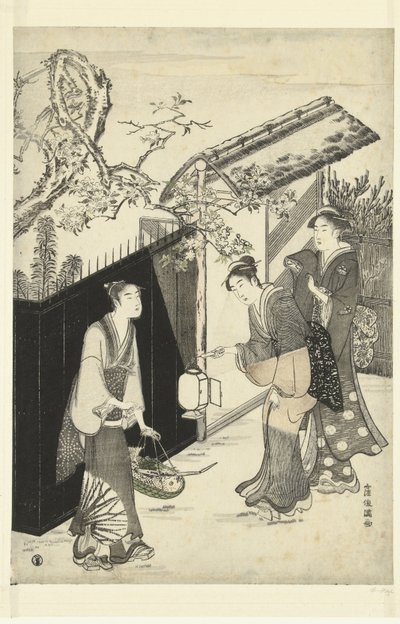 Das Haus des Kyoka-Dichters bei Nacht von Kubota Shunman