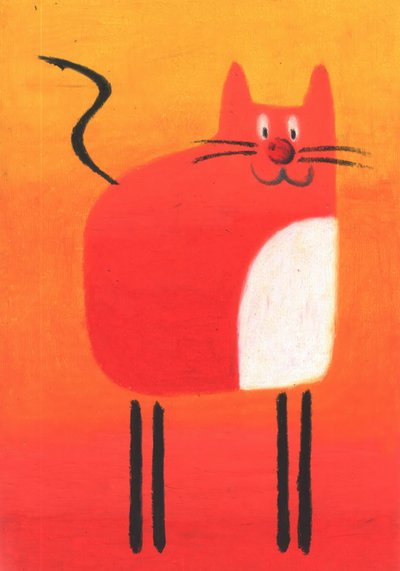 Glückliche rote Katze von Kulik