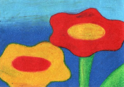 Fröhliche rote und gelbe Blüten von Kulik