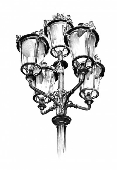 Verzierte Vintage-Straßenlaterne von Kulik