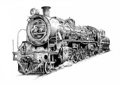 Kraftvolle Dampflokomotive von Kulik