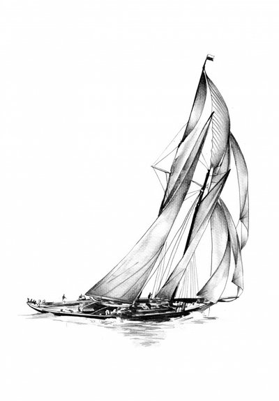 Vintage Segelboote Rennen von Kulik