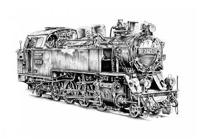 Vintage Dampflokomotive von Kulik