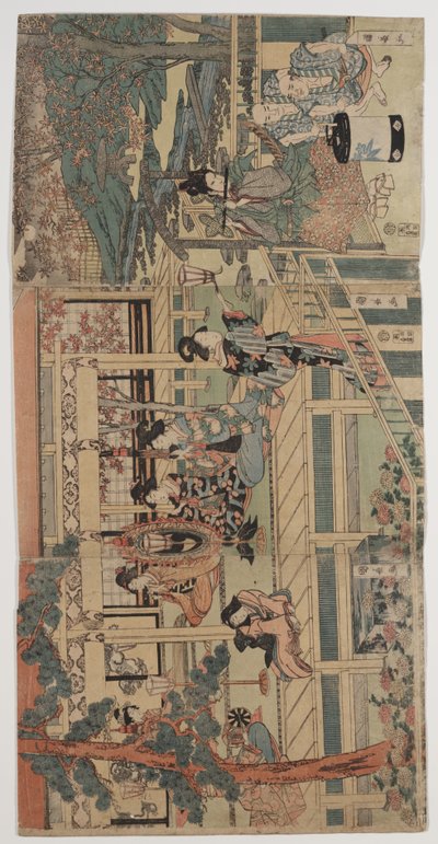 Vorbeigehender genießt ein Abendkonzert von Kuninaga Utagawa