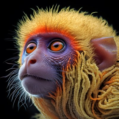 Affe in Farbe von Kurt Heppke