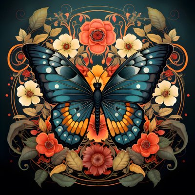 Schmetterling mit Blumen im Hintergrund von Kurt Heppke