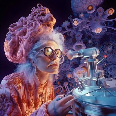 Super-Resolution Electron Microscope Shot of Woman im künstlerischen Stil von David LaChapelle 2 von Kurt Heppke