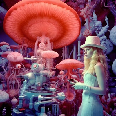 Super-Resolution Electron Microscope Shot of Woman im künstlerischen Stil von David LaChapelle 4 von Kurt Heppke