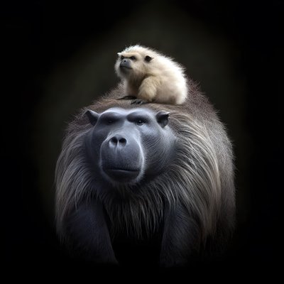 Wasserschwein gemischt mit einem Silberrücken-Gorilla von Kurt Heppke