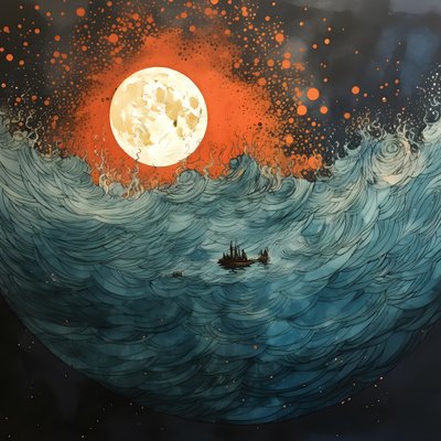 Zwei Boote glitten lautlos durch tintenschwarzes Wasser auf die wirbelnde Charybdis zu, der Vollmond war das einzige Licht in der leeren Welt der Nordsee von Kurt Heppke
