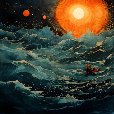 Zwei Boote glitten lautlos durch tintenschwarzes Wasser auf die wirbelnde Charybdis zu, der Vollmond war das einzige Licht in der leeren Welt der Nordsee von Kurt Heppke
