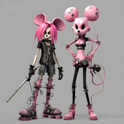 Alptraum vor Weihnachten Punk Rosa Minnie und Mickey Mouse von Kurt Heppke