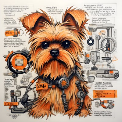 Eine Erklärung für einen mechanischen Yorkie-Hund von Kurt Heppke