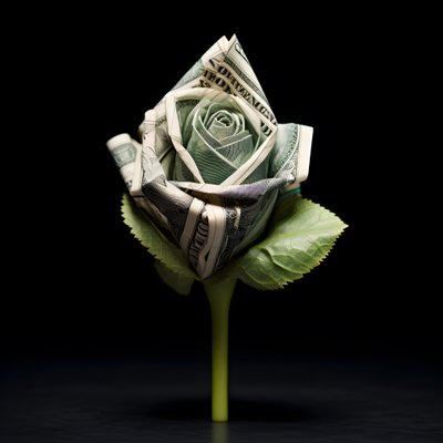 Eine Rose aus 100 Dollarscheinen, die elektrisch sind 4 von Kurt Heppke