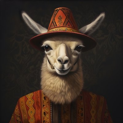 Der Dalai Lama mit einem Cowboyhut von Kurt Heppke