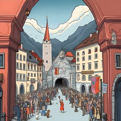 Österreich, Cartoon 3 von Kurt Heppke