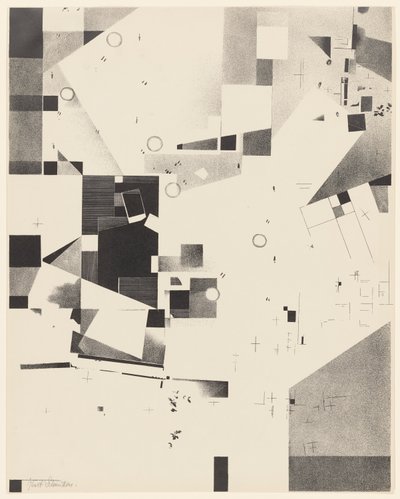Ohne Titel, Nr. 1 von 6 aus dem Portfolio Merz 3. Kurt Schwitters 6 Lithos. Merz Mappe. Erste Mappe des Merzverlages von Kurt Schwitters