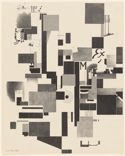 Ohne Titel, Nr. 2 von 6 aus dem Portfolio Merz 3. Kurt Schwitters 6 Lithos. Merz Mappe. Erste Mappe des Merzverlages von Kurt Schwitters