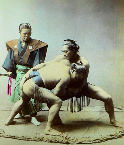 Sumo-Ringer, ca. 1880 von Kusakabe (attr. to) Kimbei