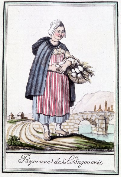 Bäuerin aus Angoumois - in „Enzyklopädie der Reisen“ von J. Grasset St Sauveur, Deron, Paris von L.F. Labrousse
