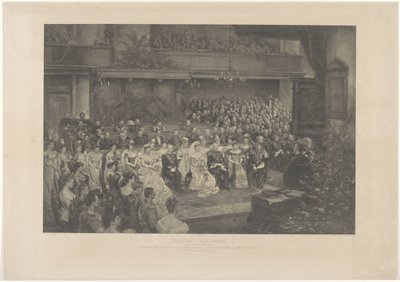 Feierliche Segnung der Hochzeit von Königin Wilhelmina der Niederlande und Herzog Heinrich von Mecklenburg in Den Haag, am 7. Februar 1901 von L. Angerer