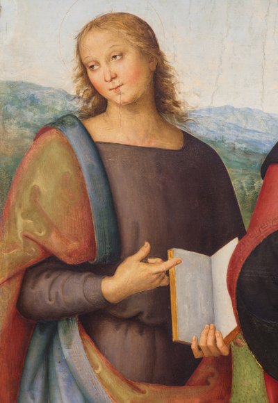 Heiliger Johannes der Evangelist und Heiliger Augustinus, 1502 von L. & Perugino P. (c.1450-1523) Signorelli